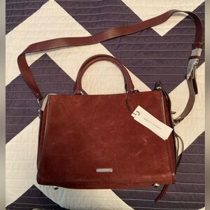 NWT Rebecca Minkoff Bedford Zip Satchel in Bordeaux